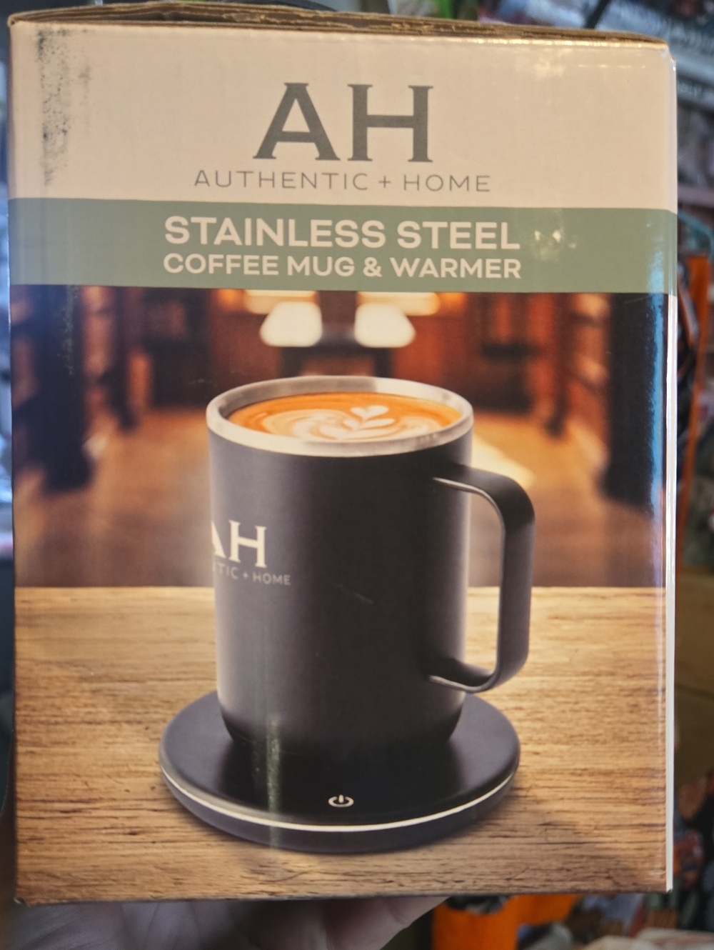 Stainless Steel Coffee Mug & Warmer - Black
